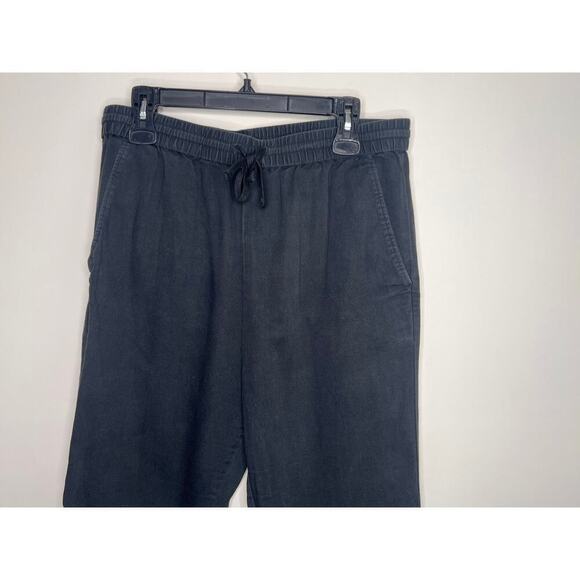 COS Relaxed Fit Cotton/Linen Blend Drawstring Black Pants Women's Size 10 - Picture 3 of 8